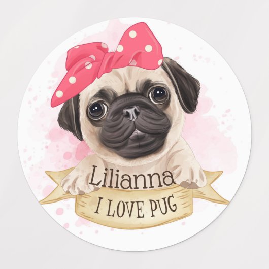 Cute Pugs Labels (Design 1)