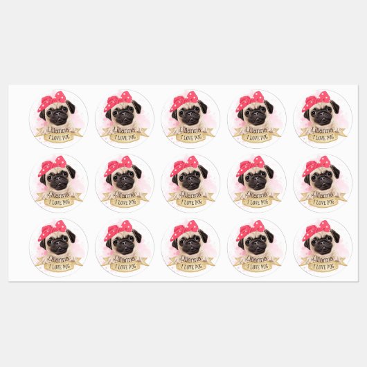 Cute Pugs Labels (Vel)