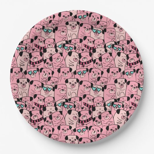 Cute Pugs Paper Bord (Voorkant)