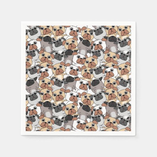 Cute Pugs Servet (Voorkant)