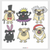 Cute Pugs Sticker (Vel)