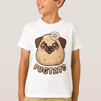 Cute Pugtato Funny Pug Potato Pun Kawaii Kids T-Sh T-shirt