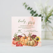 Cute Pumpkin Autumn Leaves Floral Fall Wedding (Staand voorkant)