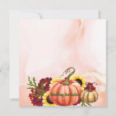 Cute Pumpkin Autumn Leaves Floral Fall Wedding (Achterkant)