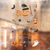 Cute pumpkin Boo afbeelding Happy Halloween Raamsticker (Vel 2)