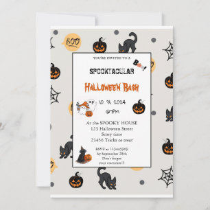 Cute pumpkin Boo Halloween bash roze Kaart