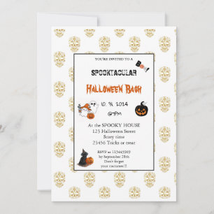 Cute pumpkin Boo Halloween bash roze Kaart