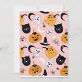 Cute pumpkin Boo Halloween bash roze Kaart (Achterkant)