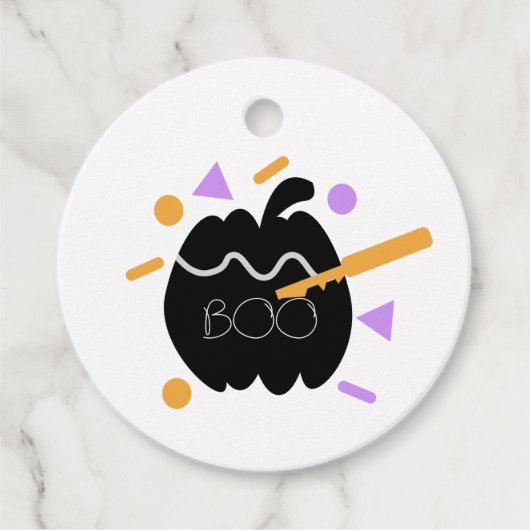 Cute Pumpkin Carving Black Confetti Sprinkles Bedankjes Labels (Voorkant)
