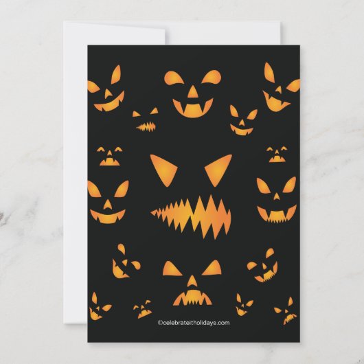 Cute Pumpkin Carving Halloween Party Invitation Kaart (Achterkant)