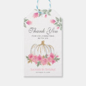 Cute Pumpkin Floral 1 september Dank u wel Cadeaulabel (Voorkant)