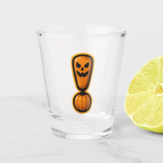 Cute Pumpkin Halloween Exclamation Shot Glass Shot Glas (Voorkant)