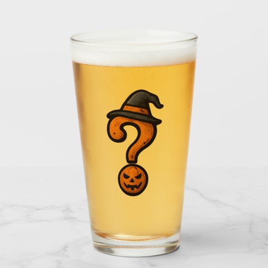 Cute Pumpkin Halloween Question Mark Beer Mug Glas (Voorkant gevuld)