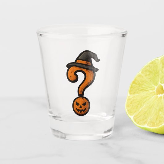 Cute Pumpkin Halloween Question Mark Shot Glass Shot Glas (Voorkant)