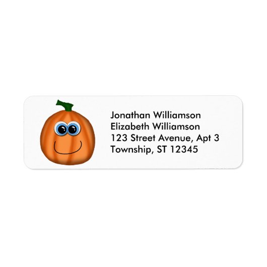 Cute Pumpkin Halloween Return Address Labels (Voorkant)