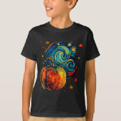 Cute Pumpkin Halloween Thanksgiving Starry Night V T-shirt (Voorkant)