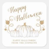 Cute Pumpkin Happy Halloween Vierkante Sticker (Voorkant)