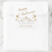 Cute Pumpkin Happy Halloween Vierkante Sticker (Tas)