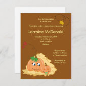 Cute Pumpkin Herfst Autumn Baby shower Uitnodiging (Voorkant / Achterkant)