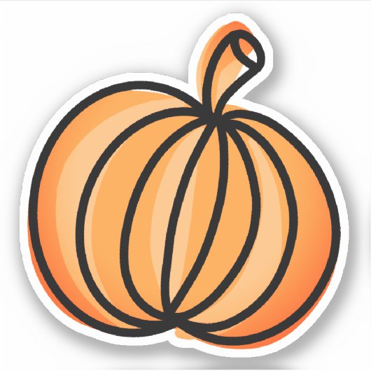 Cute Pumpkin-illustratie Sticker (Voorkant)