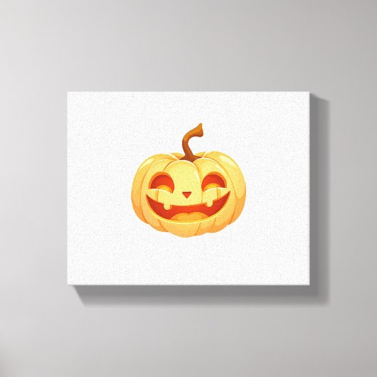 Cute Pumpkin Jack O Lantern Turtle Zee Halloween C Canvas Afdruk (Voorkant)
