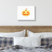 Cute Pumpkin Jack O Lantern Turtle Zee Halloween C Canvas Afdruk (Insitu (Slaapkamer))