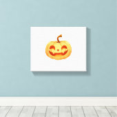 Cute Pumpkin Jack O Lantern Turtle Zee Halloween C Canvas Afdruk (Insitu (Houten vloer))