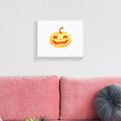 Cute Pumpkin Jack O Lantern Turtle Zee Halloween C Canvas Afdruk (Insitu (Woonkamer))
