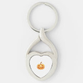 Cute Pumpkin Jack O Lantern Turtle Zee Halloween C Sleutelhanger (Voorkant)