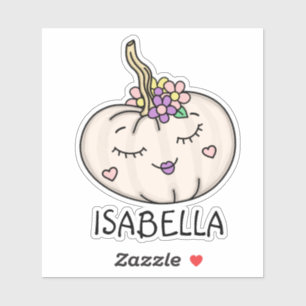 Cute Pumpkin met de naam Personalized Sticker