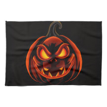 Cute Pumpkin Monster Halloween Kitchen Towel