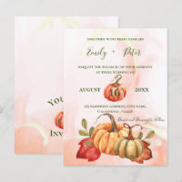 Cute Pumpkin najaar Leaves Monogram Fall Weddensch