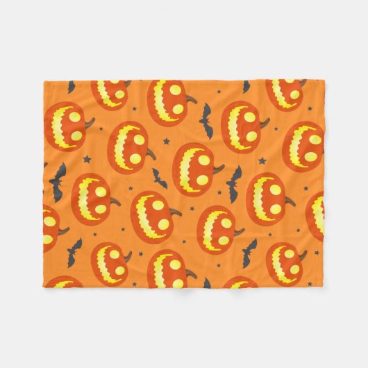 Cute Pumpkin Patterned Fleece Deken (Voorkant (Horizontaal))