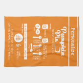 Cute Pumpkin Pie Recipe Baking Cooking Sinaasappel Theedoek (Horizontaal)