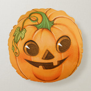 Cute Pumpkin Pillow #1 Rond Kussen