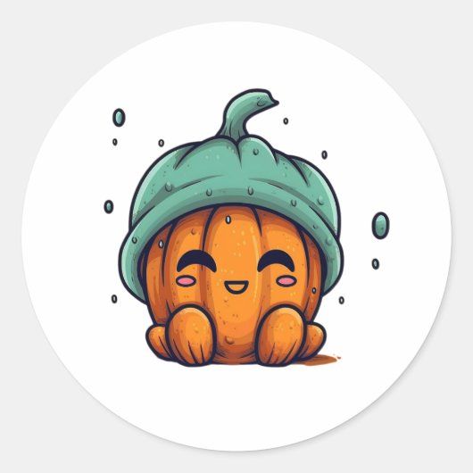 Cute pumpkin ronde sticker (Voorkant)