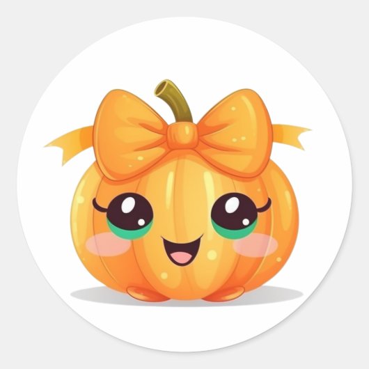 Cute pumpkin ronde sticker (Voorkant)