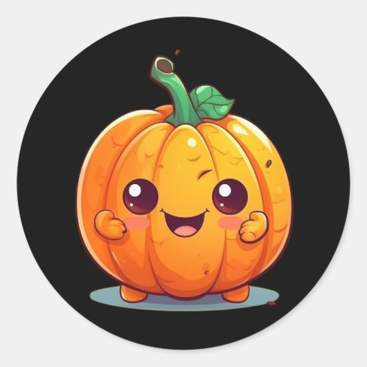 Cute pumpkin ronde sticker (Voorkant)