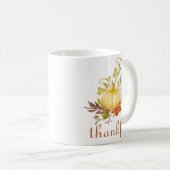 Cute Pumpkin Thankful Waterverf Thanksgiving Koffiemok (Voorkant rechts)