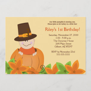 Cute Pumpkin Thanksgiving 5x7 uitnodiging op zater