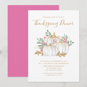 Cute Pumpkin Thanksgiving Dinner Kaart