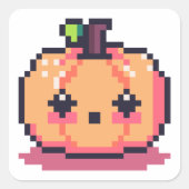 Cute Pumpkin Vierkante Sticker (Voorkant)
