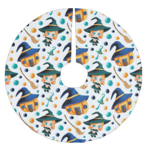 Cute Pumpkin Witches House Kerstboom Rok