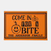 Cute Pumpkins & "Come In for a Bite" Halloween Deurmat (Voorkant)