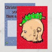 CUTE PUNK CHRISTMAS Red Holiday Kaart (Voorkant / Achterkant)