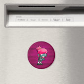 Cute Punk Rock Zombie Girl Illustratie Magneet (Insitu (Vaatwasser))