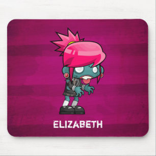 Cute Punk Rock Zombie Girl Illustratie Muismat