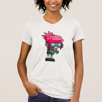 Cute Punk Rock Zombie Girl Illustratie