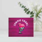 Cute Punk Rock Zombie Grrl Briefkaart (Staand voorkant)