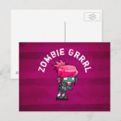 Cute Punk Rock Zombie Grrl Briefkaart (Voorkant / Achterkant)